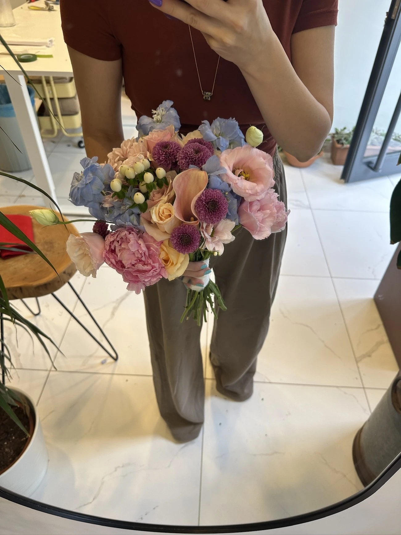 Lisyantus Delphunium Şakayık buketi