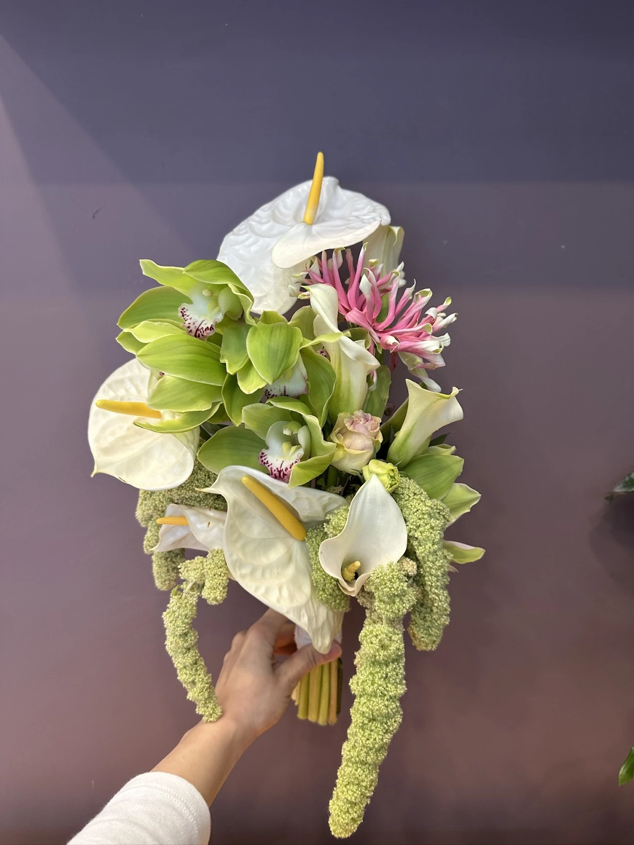 Orkide Amarantus Anthurium Buketi